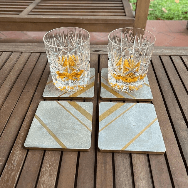 Square concrete coaster