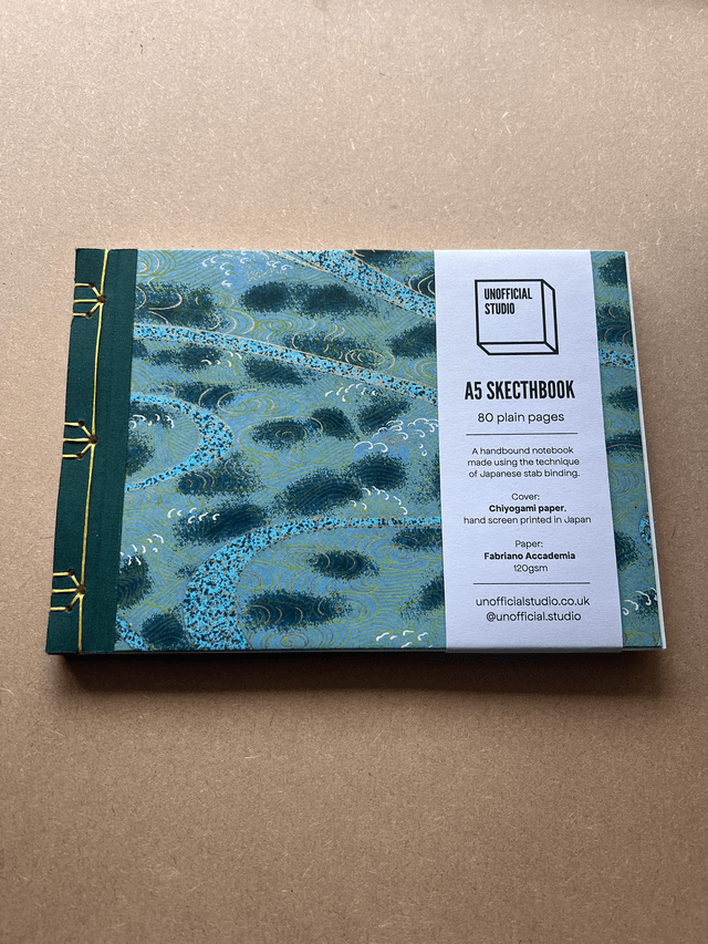 A5 Sketchbook — Blue Melville — 120gsm plain paper