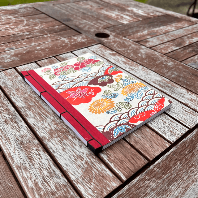A5 Notebook — Hana, Japanese theme — Plain 90gsm paper