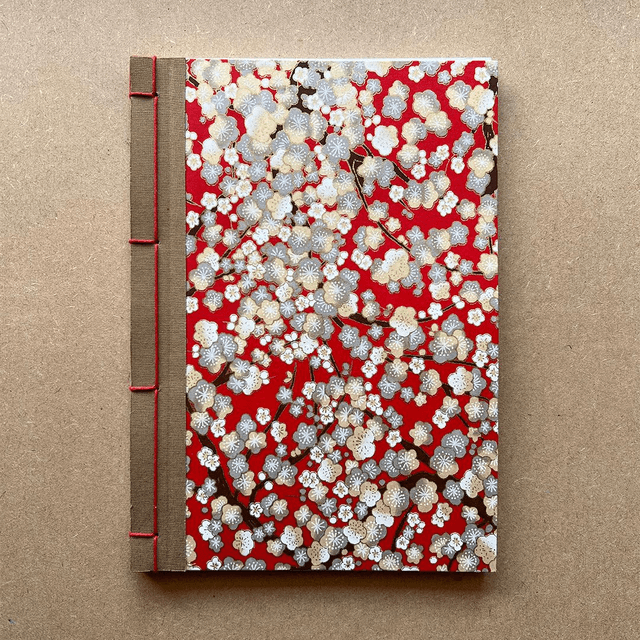 A5 Notebook — Cherry blossom cover — Plain 90gsm paper