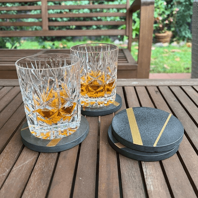 Round concrete coaster