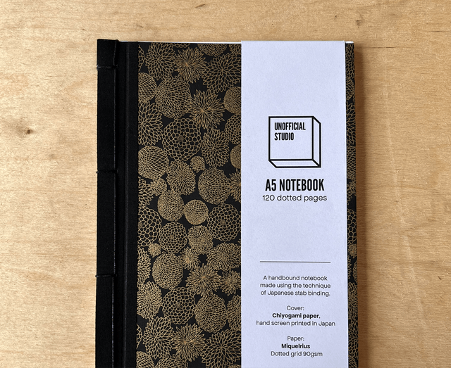 A5 Notebook — Black Dahlia — Plain 90gsm paper