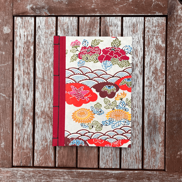 A5 Notebook — Hana, Japanese theme — Plain 90gsm paper
