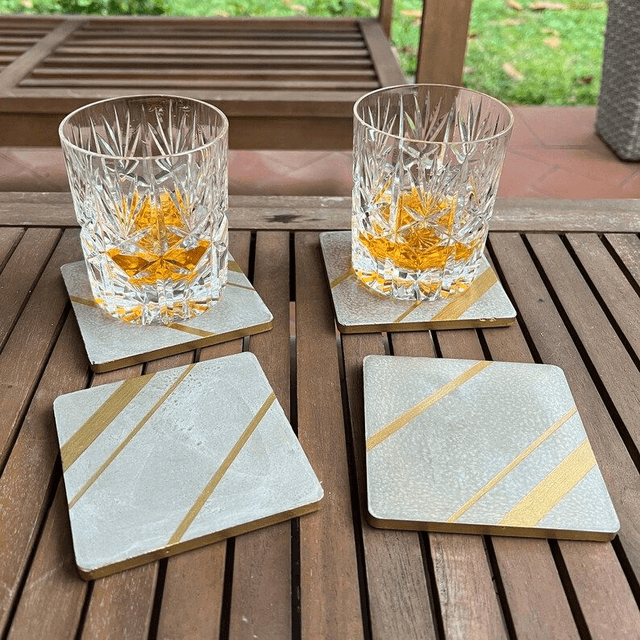 Square concrete coaster
